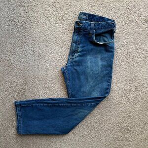 Carhartt Jeans Mens 36x30 *Stain* Relaxed Fit Blue Denim Straight Leg